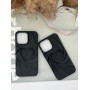 3D чохол  мякий чорний на iPhone 12 pro у формі серця однотонний